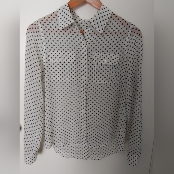 Polka Dot Button Down Blouse - Picture 11 of 11